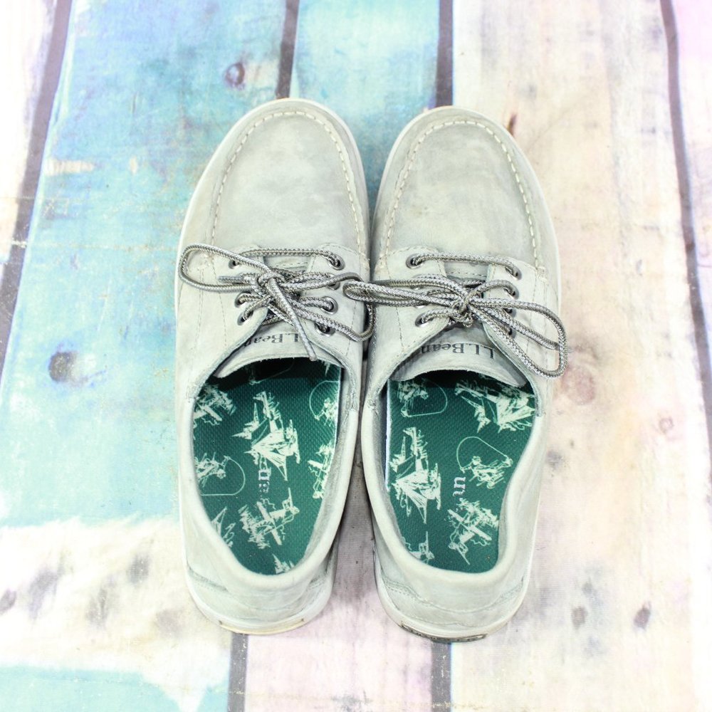 LL BEAN Leather Casual Boat Shoes Size 9.5 W - Picture 6 of 9